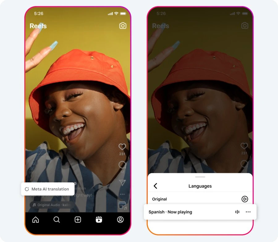 Instagram shorts dubbing ai